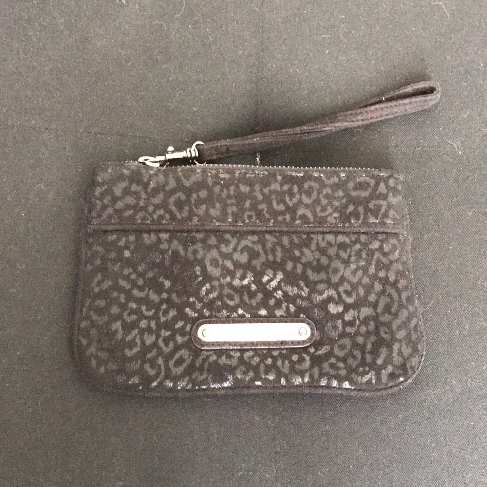 Black cheetah wristlet